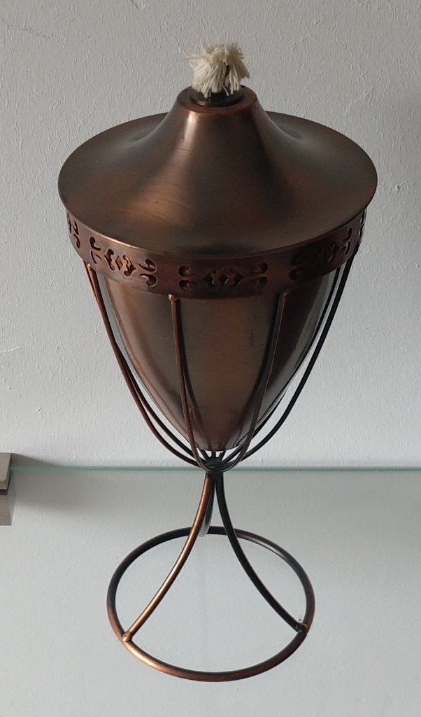 grote olielamp Denmark messing by Aage Würz, volgnr 20, Antiek en Kunst, Ophalen of Verzenden