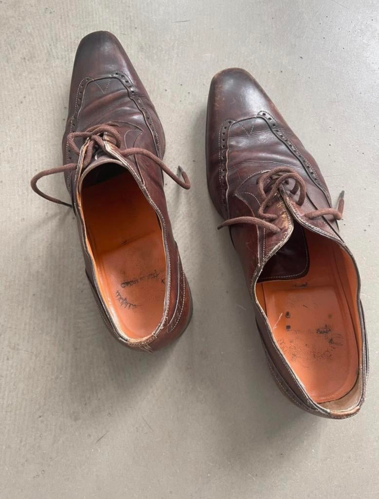 Santoni maat 10.5, Kleding | Heren, Schoenen, Bruin, Ophalen of Verzenden, Gedragen, Veterschoenen