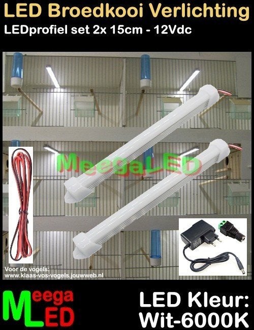 LED Verlichting SET 15cm voor Voliere Broedkooi Kweekkooi, Ophalen of Verzenden, Nieuw, Overige materialen, Volière