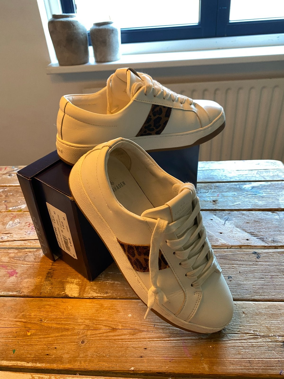Studio Copenhagen Leren Sneakers Wit Maat 39, Ophalen of Verzenden, Zo goed als nieuw, Wit, Sneakers of Gympen