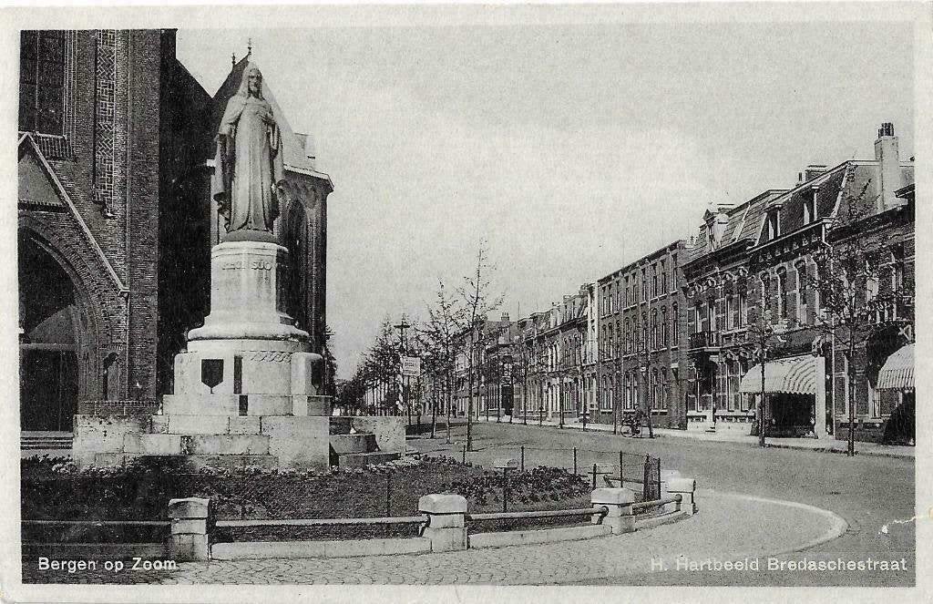 AK Bergen op Zoom - H. Hartbeeld Bredaschestraat, Verzenden, 1920 tot 1940, Gelopen, Noord-Brabant