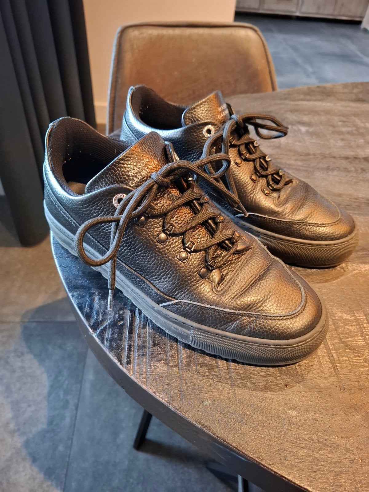 Mason Garments Sneakers - Zwart Leer maat 43, Zwart, Ophalen of Verzenden, Mason Garments, Sneakers of Gympen