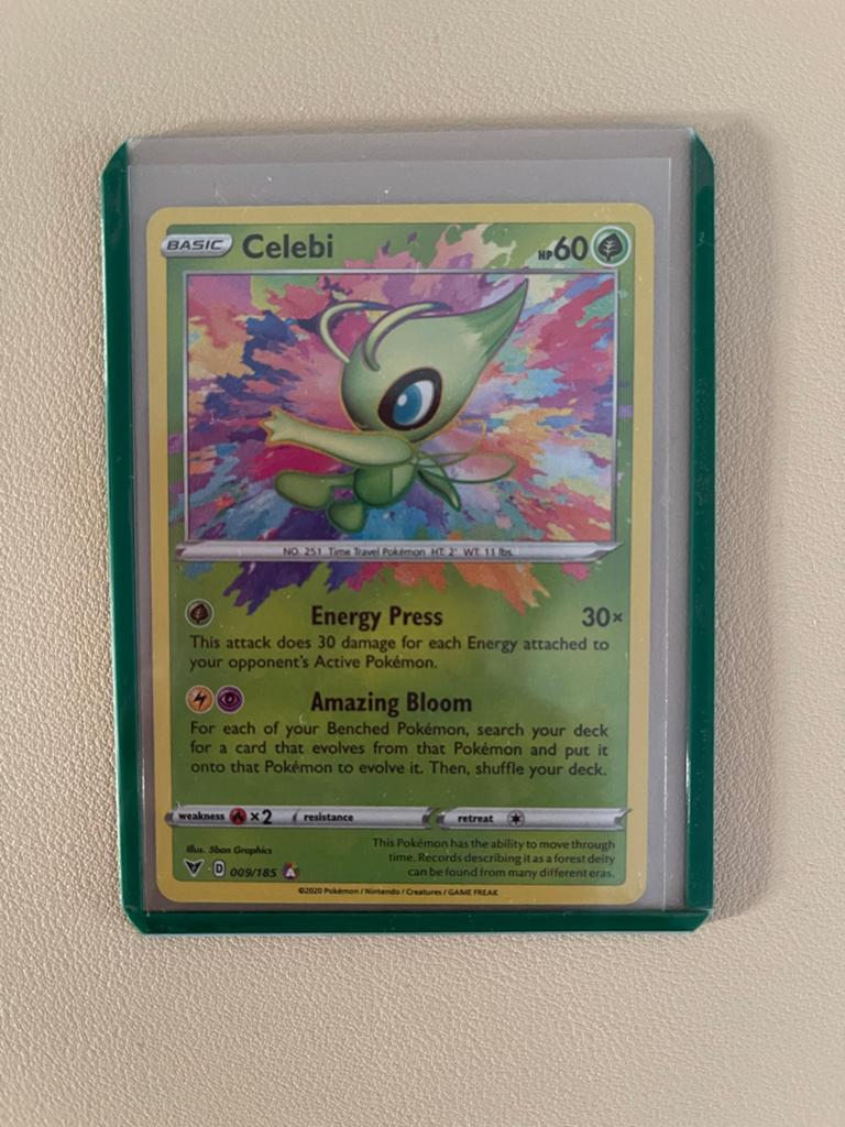 Celebi 009/185 Amazing Rare - Vivid Voltage (Inclusief toplo, Ophalen of Verzenden, Nieuw, Losse kaart, Foil
