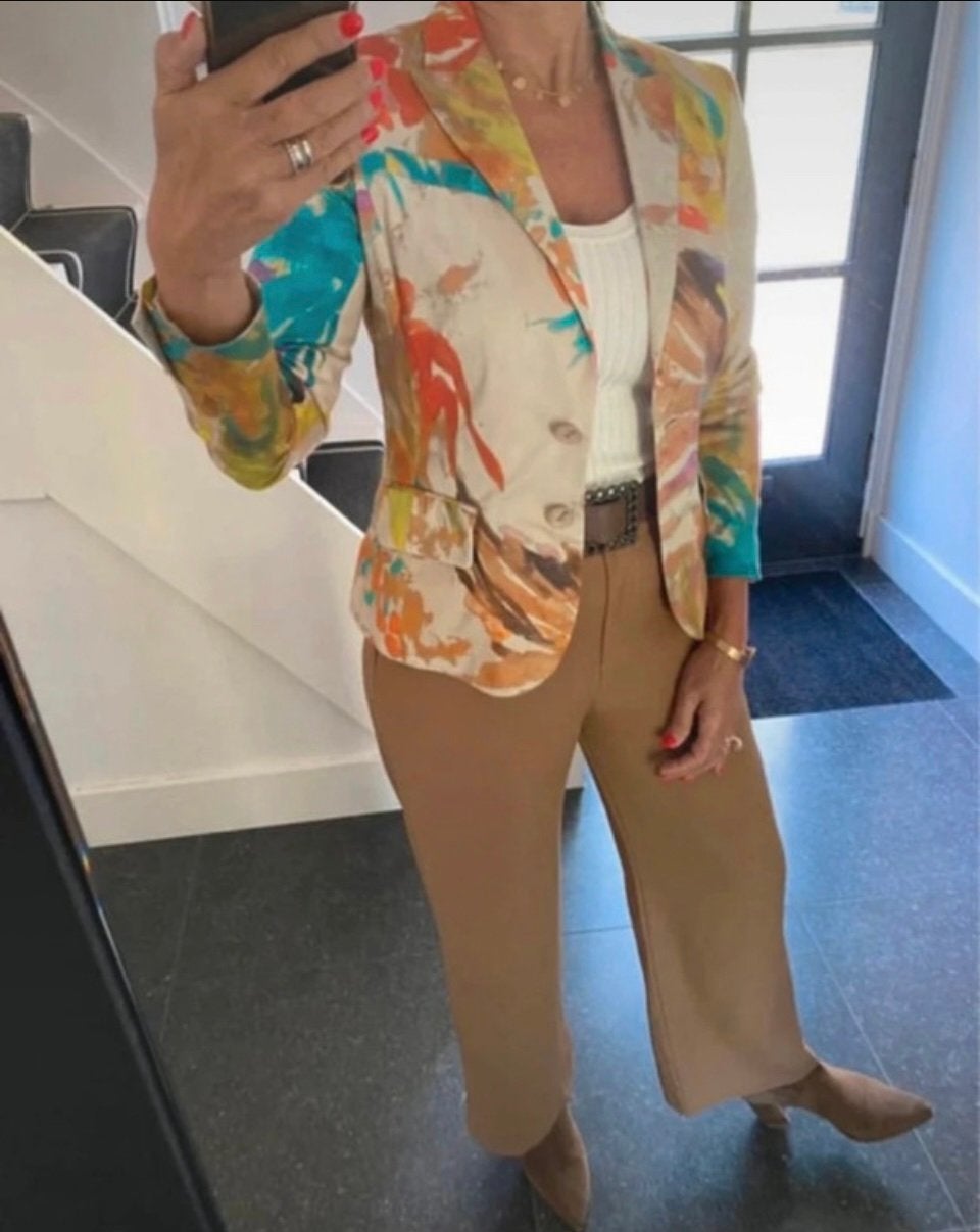 Summum Amsterdam, super leuke en aparte blazer, S/M, Maat 38/40 (M), Meerkleurig, Ophalen of Verzenden, Zo goed als nieuw