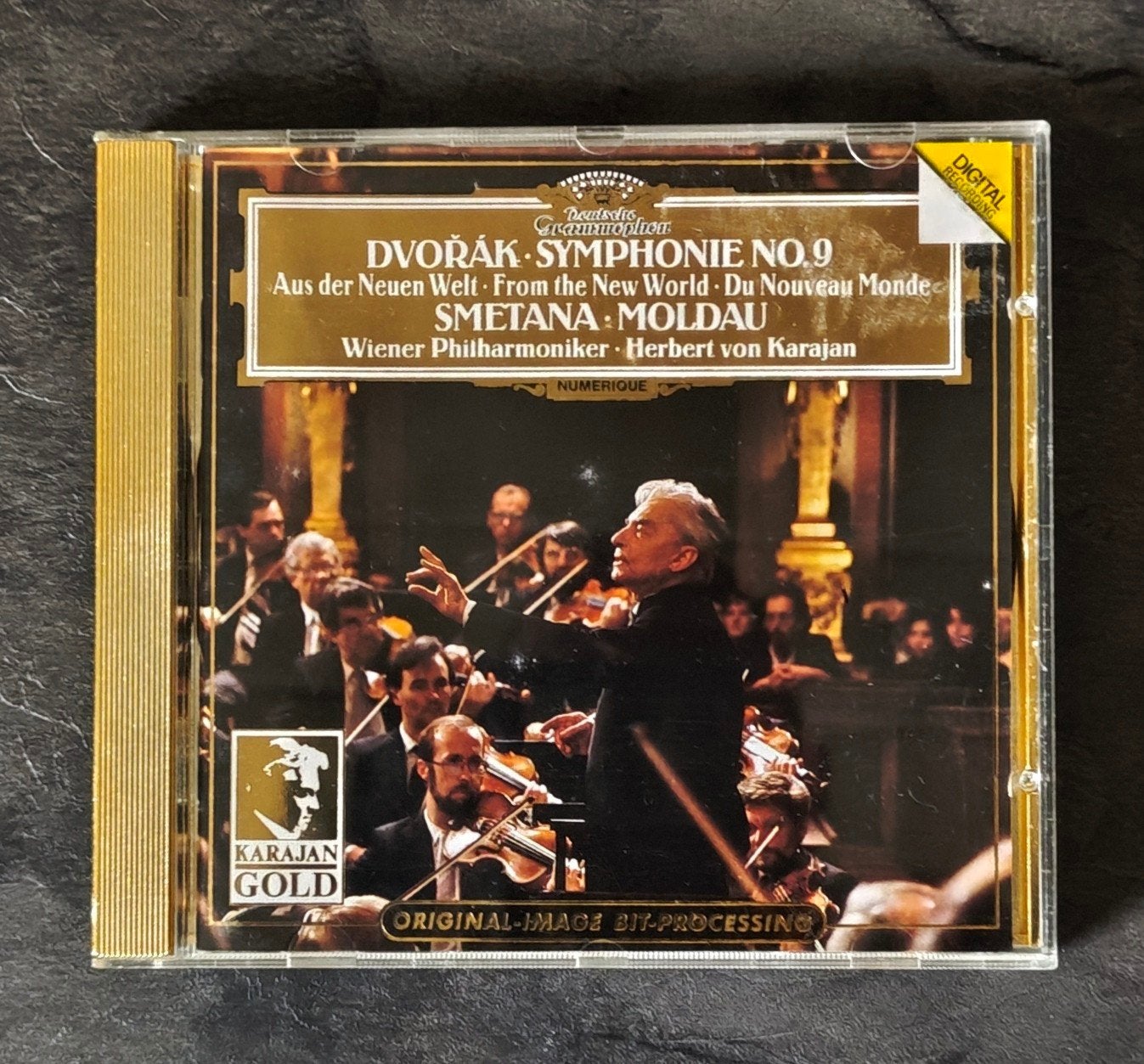 Dvorak 9e symfonie/ Smetana Moldau. Karajan, Ophalen of Verzenden, Romantiek, Zo goed als nieuw, Orkest of Ballet