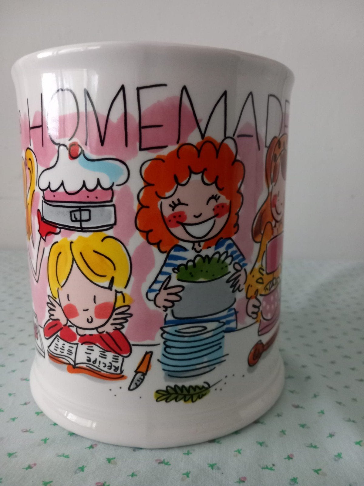 Blond Amsterdam pollepelpot 'Happiness is Homemade', Huis en Inrichting, Zo goed als nieuw, Voorraadpot, Steen/keramiek, Meerkleurig