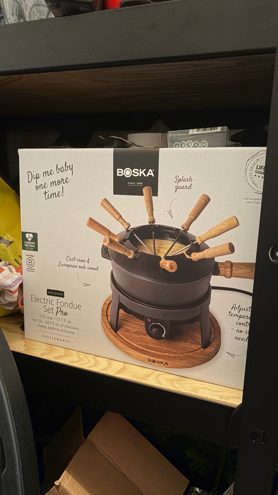 Boska Elektrische Fondue Set Pro - Gietijzer & Eikenhout, Ophalen of Verzenden, Nieuw, Elektrisch, Fondueset