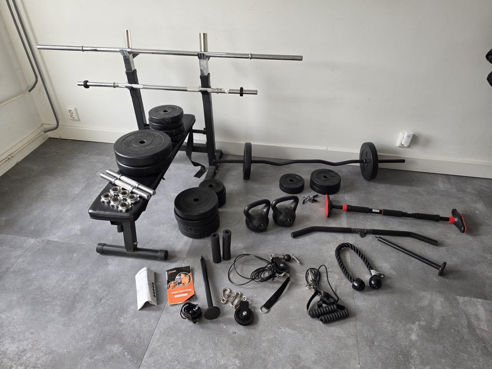 Complete krachttrainingsset –Halterbank, gewichten & acces., Ophalen, Gebruikt, Armen, Overige typen