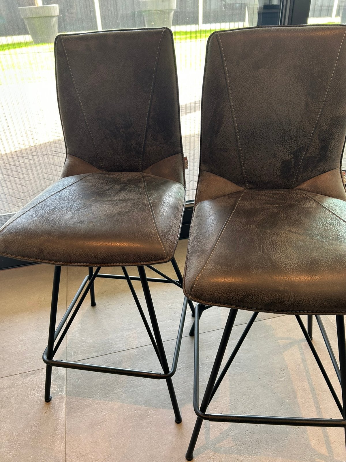 Set luxe barstoelen, Ophalen of Verzenden, Zo goed als nieuw, Draaibaar, 60 tot 90 cm