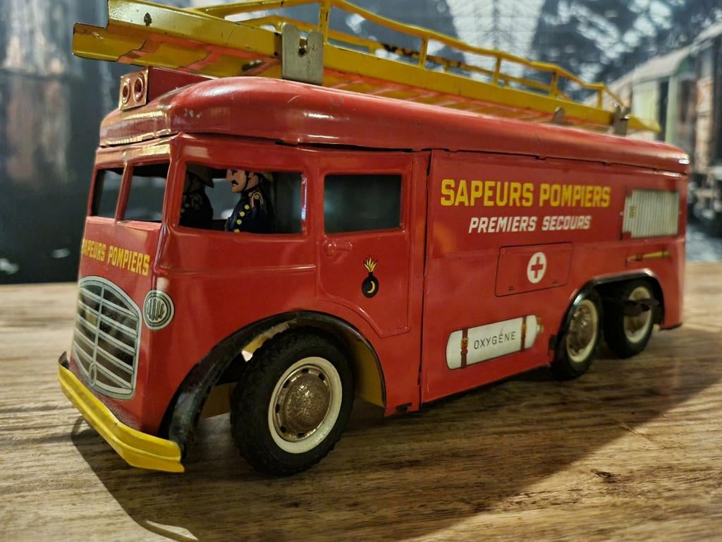 Vintage Blikken Joustra Brandweerwagen, Ophalen of Verzenden