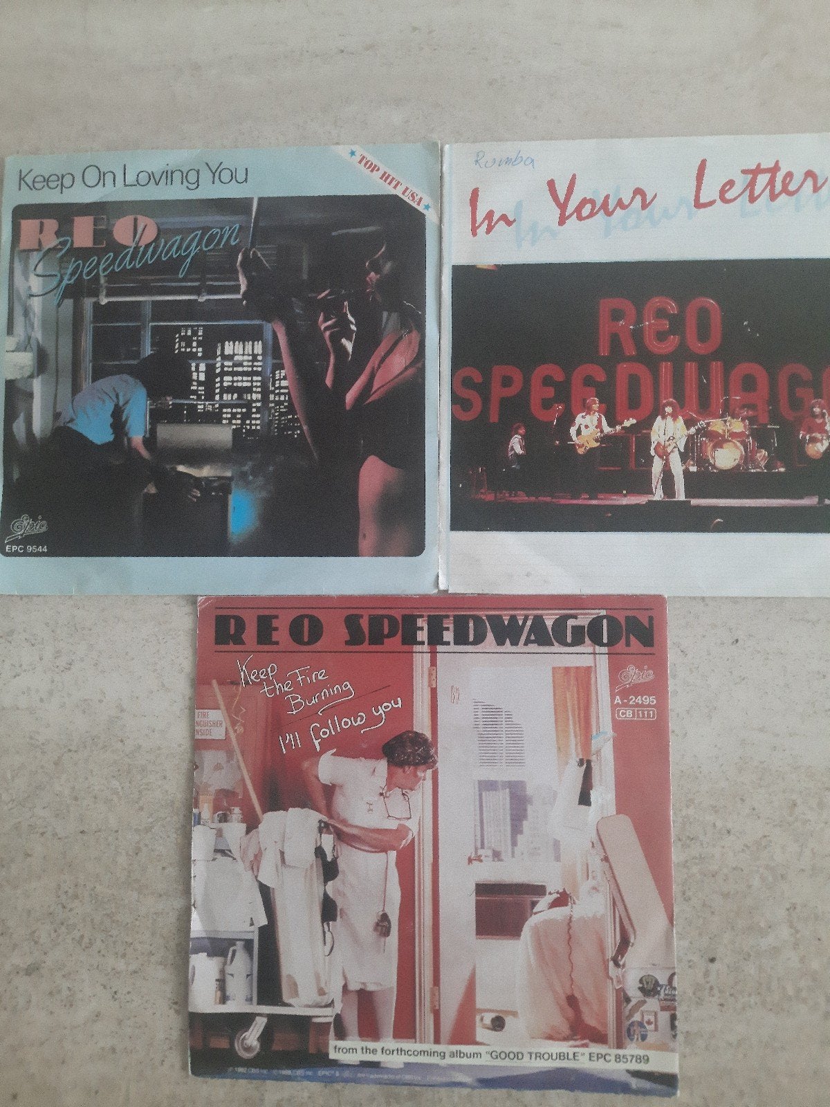 3x vinyl singel van Reo Speedwagon, Ophalen of Verzenden, Zo goed als nieuw, Nederlandstalig