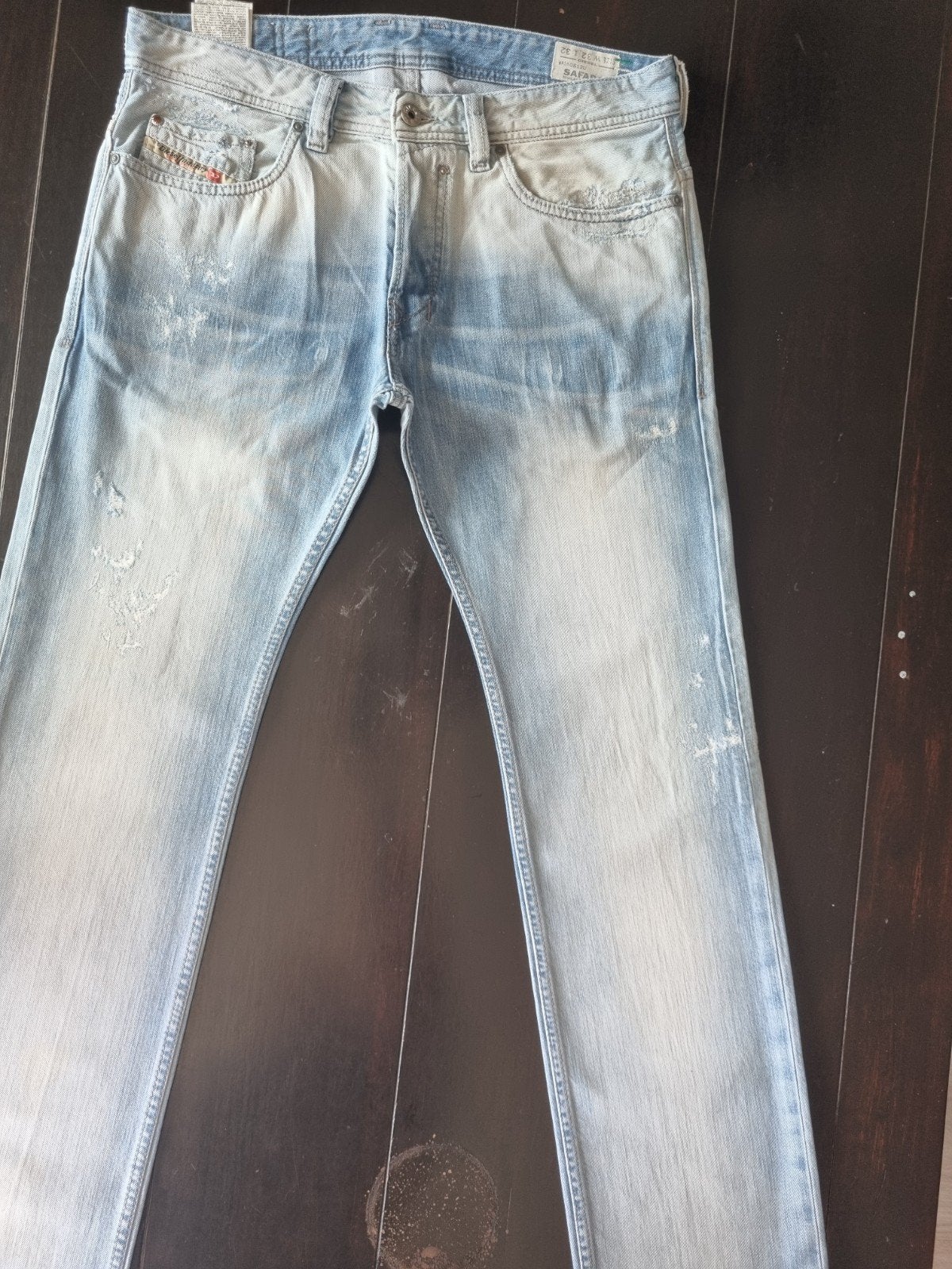 CLASSIC DIESEL SAFADO SLIM STRAIGHT DESTROY JEANS SIZE 32/32, Kleding | Heren, Spijkerbroeken en Jeans, Ophalen of Verzenden, Zo goed als nieuw