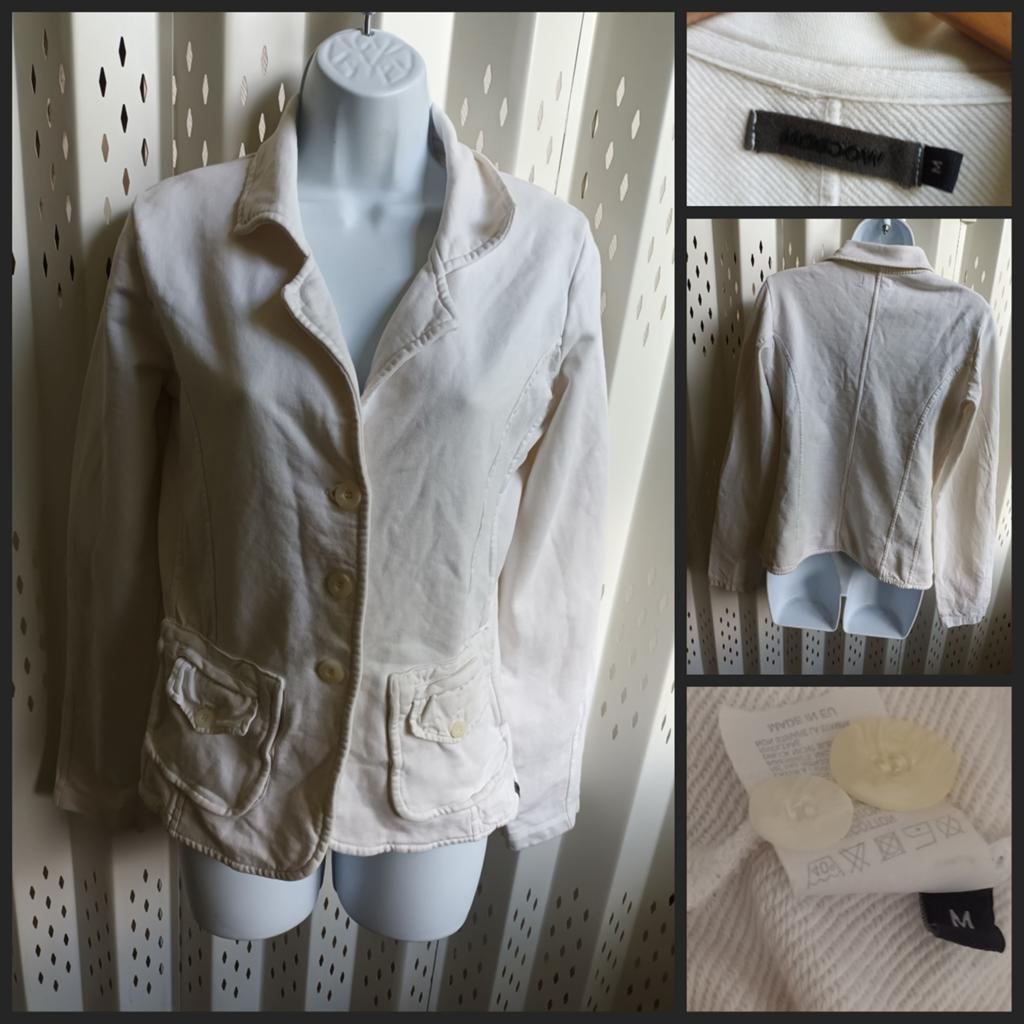 Moscow witte dames blazer jasje katoen knoopsluiting M, Kleding | Dames, Maat 38/40 (M), Wit, Ophalen of Verzenden, Moscow
