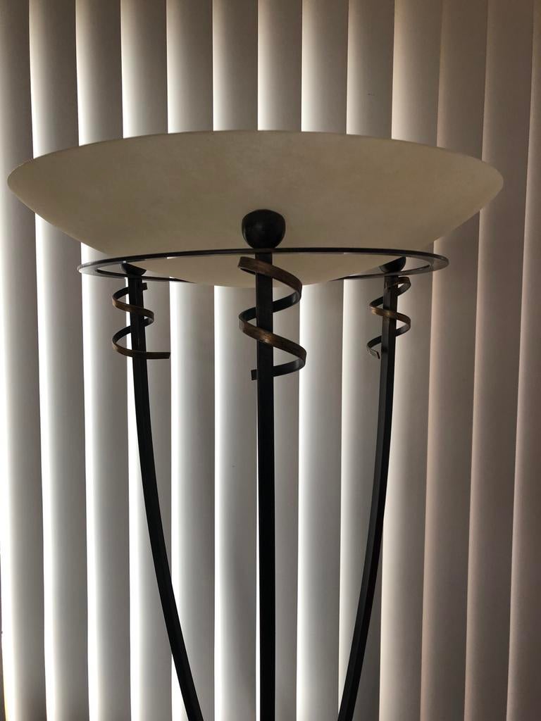 Staande vintage uplight  van het merk Jan Frantzen, Huis en Inrichting, Ophalen, Vintage, Zo goed als nieuw, Metaal
