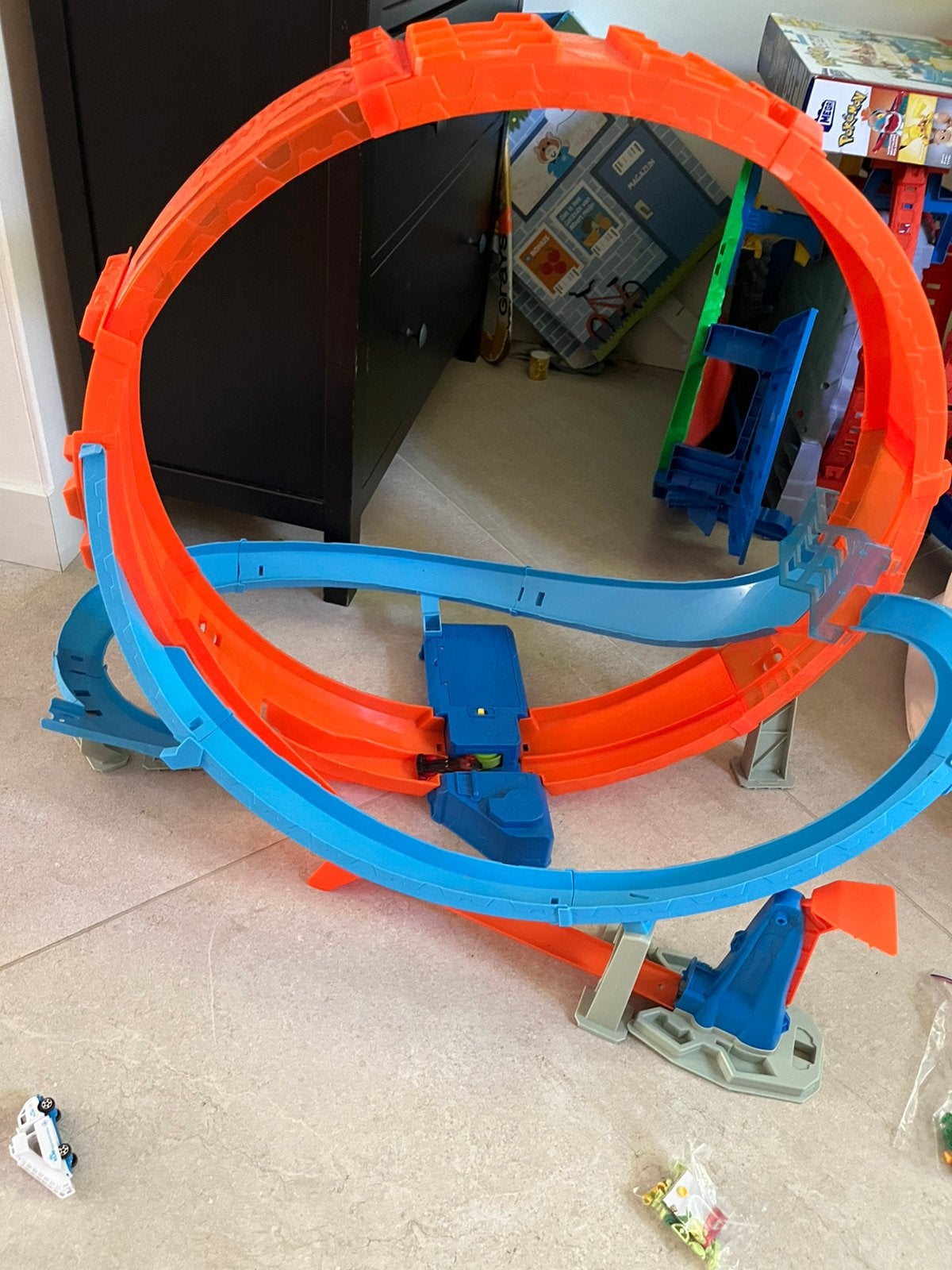 Hotwheels ban, Kinderen en Baby's, Speelgoed | Racebanen, Ophalen, Zo goed als nieuw, Handmatig, Hot Wheels