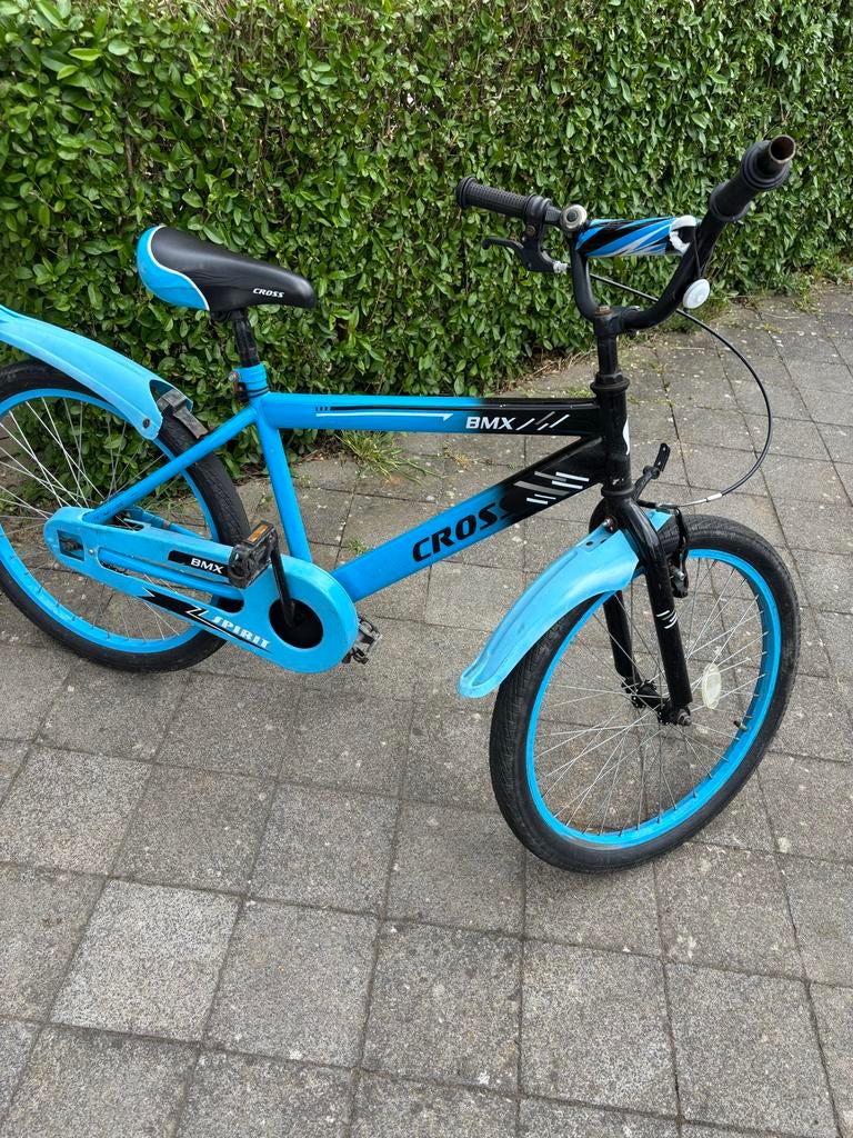 Blauwe BMX spirit Cross fiets - 22 inch wielen, Ophalen, Terugtraprem, Gebruikt, V-brakes