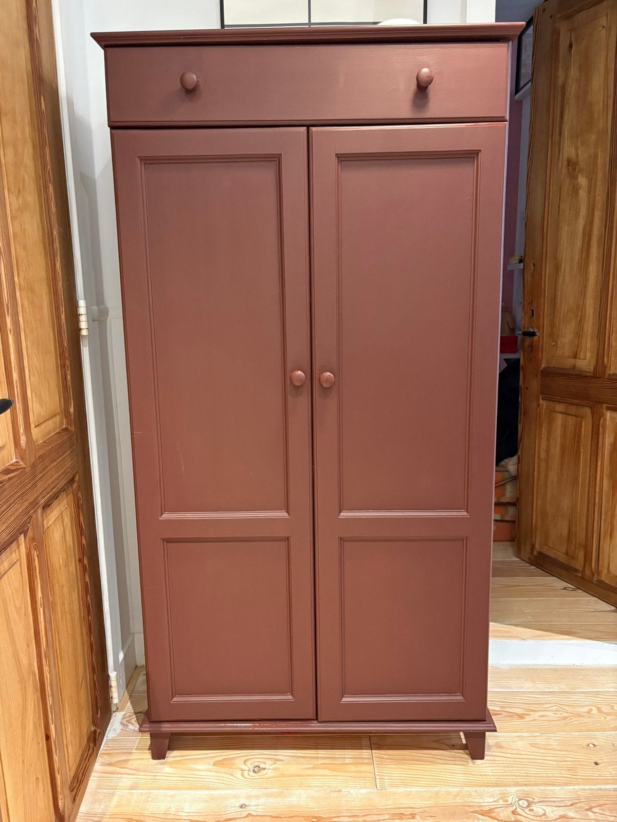 Kinderkamer kast aubergine vet mooi, Ophalen, Zo goed als nieuw, 170 cm of meer