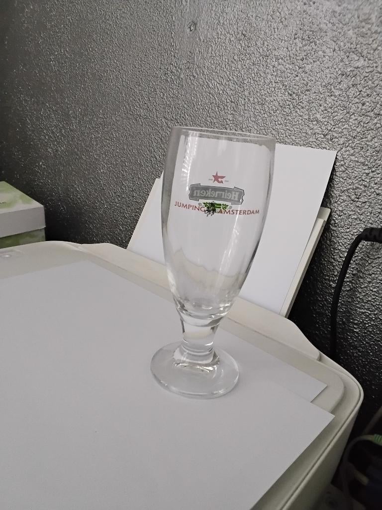 Heineken bier glas jumping Amsterdam, Verzamelen, Ophalen of Verzenden, Nieuw, Glas of Glazen, Heineken