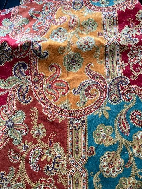B24/25 combi interieurstoffen Bleu de Saxe/Chevron, Overige kleuren, Verzenden, Zo goed als nieuw, 30 tot 120 cm