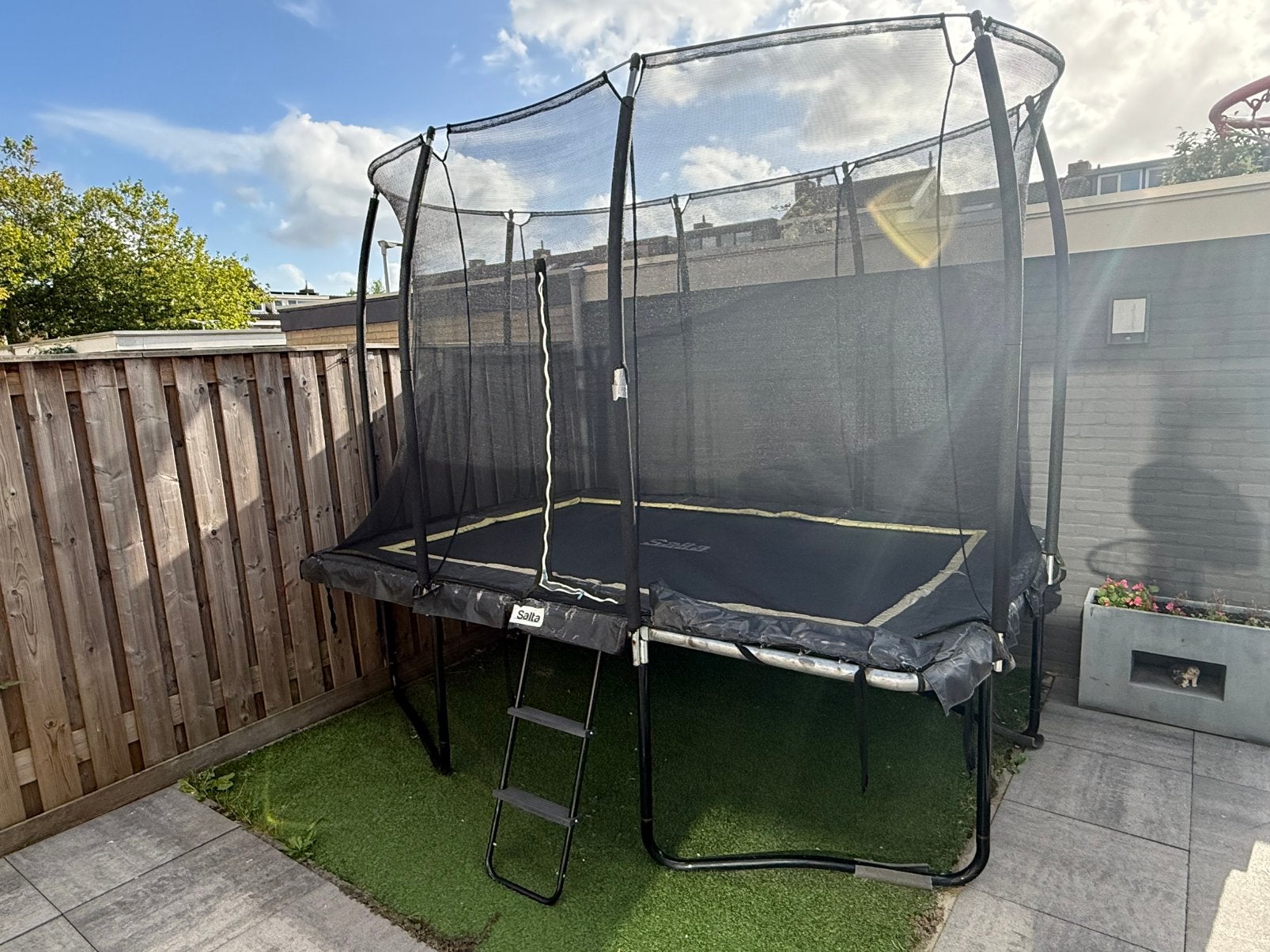 Trampoline Salta comfort edition 305x214, Ophalen, Gebruikt