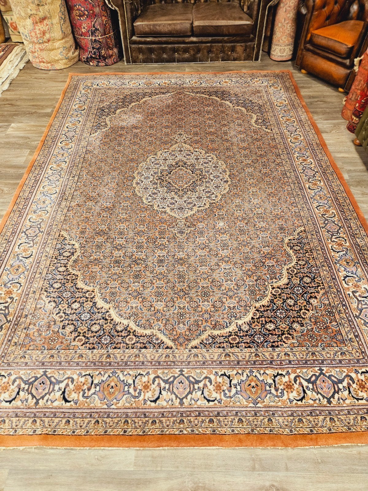 Perzisch Handgeknoopt Tapijt. prachtige kleuren en patronen!, Crème, Perzisch, 200 cm of meer, Ophalen of Verzenden