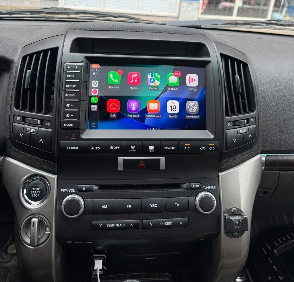 android scherm toyota landcruiser 200 carkit carplay usb, Auto diversen, Autoradio's, Ophalen of Verzenden, Dynavin, VERKOOP@INBOUWNAVIGATIE.COM