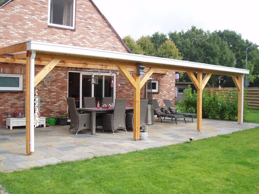 Douglas veranda op maat met glas of polycarbonaat, Ophalen of Verzenden, Nieuw, Veranda