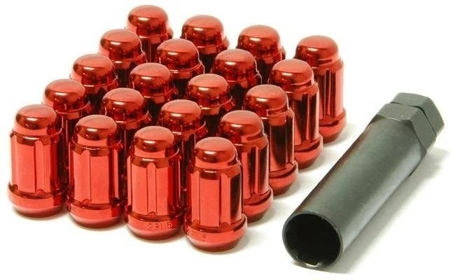 Muteki Closed end short Rood wielmoeren set M12 x 1.25