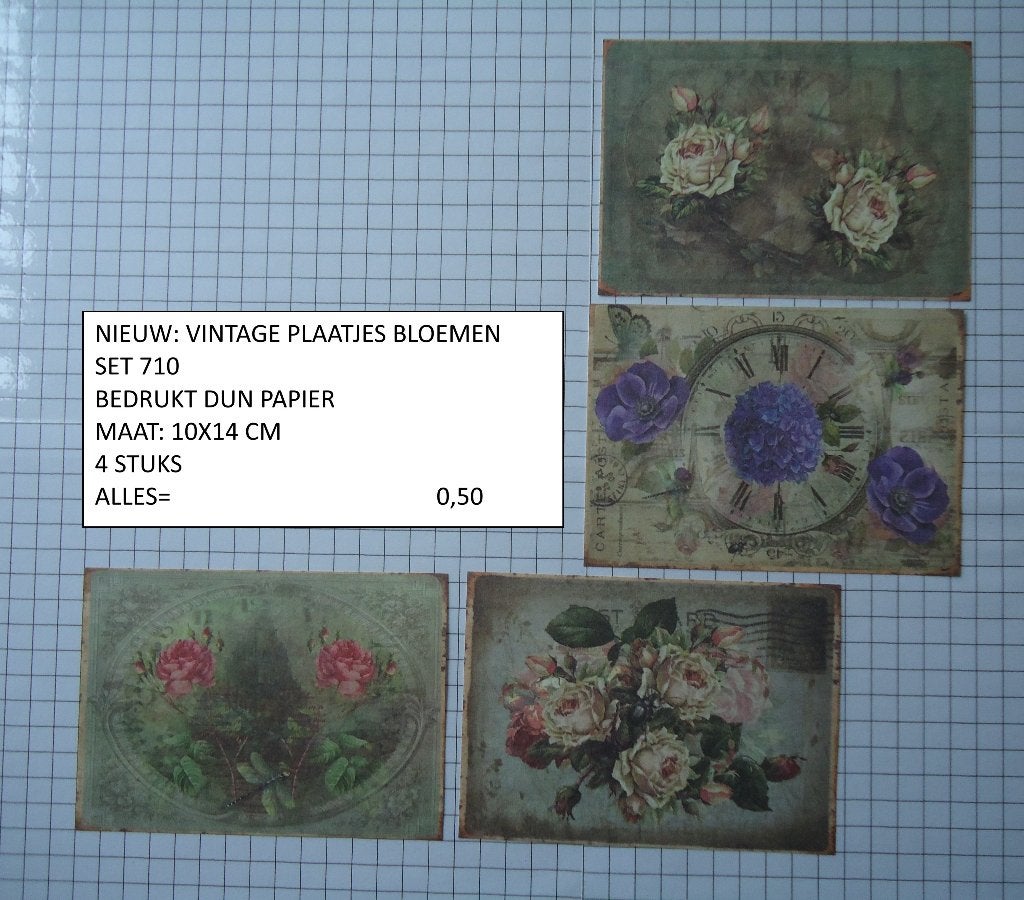 ⚠️nu 0,35: vintage plaatjes bloemen 710 ( alleen verzenden, Hobby en Vrije tijd, Kaarten | Zelf maken, Ophalen, Nieuw, Overige thema's