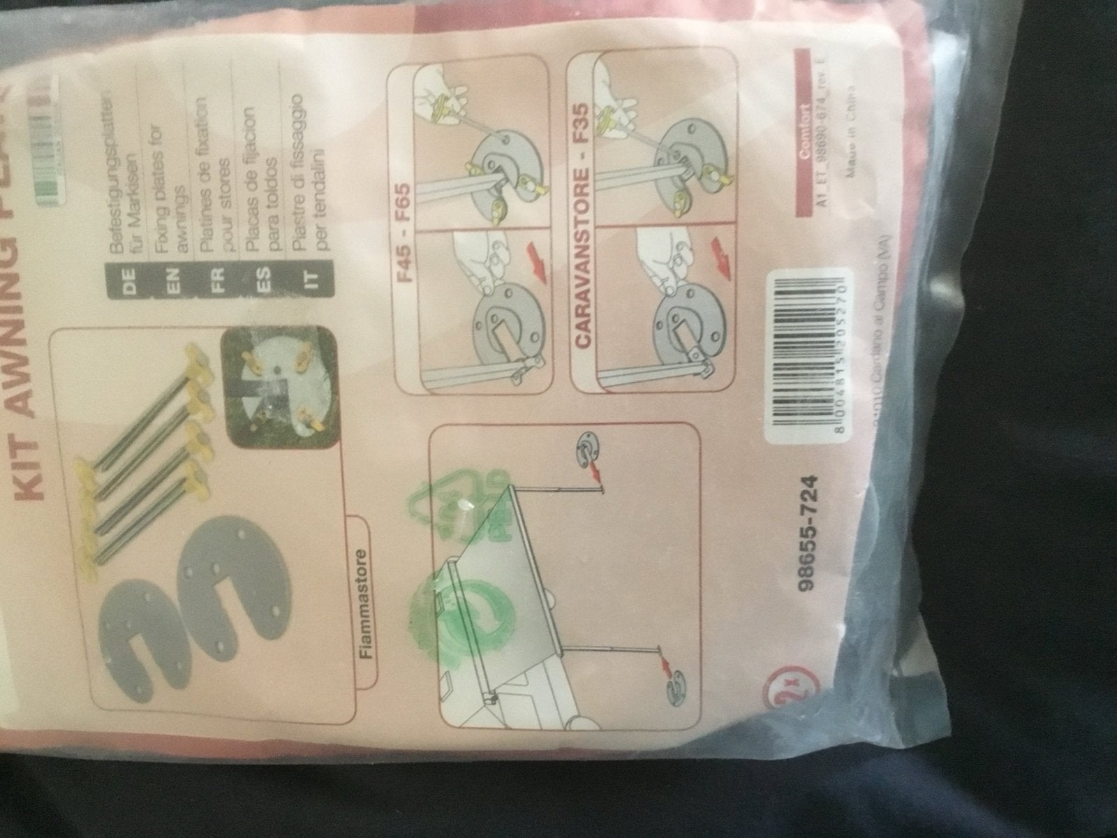 Nieuwe Fiamma luifel voetjes voor grondbevestiging, Ophalen of Verzenden, Nieuw