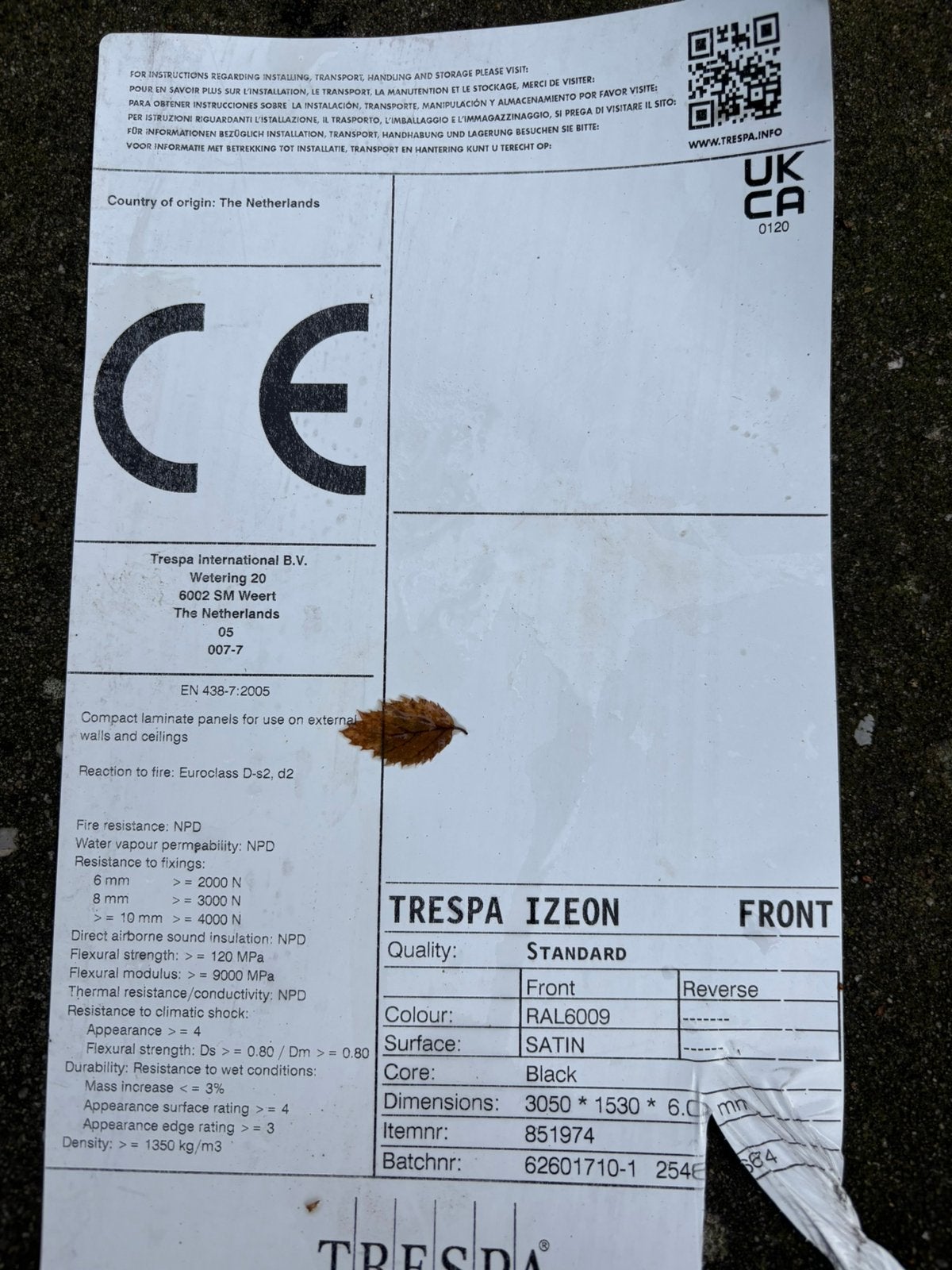 Trespa gevel beplating, kleur groen (ral 6009) + schroeven, Ophalen, Nieuw, HPL, Minder dan 20 mm