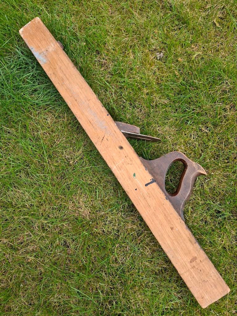 Antiek Timmermansgereedschap Grote Oude Houten Rijschaaf, Ophalen