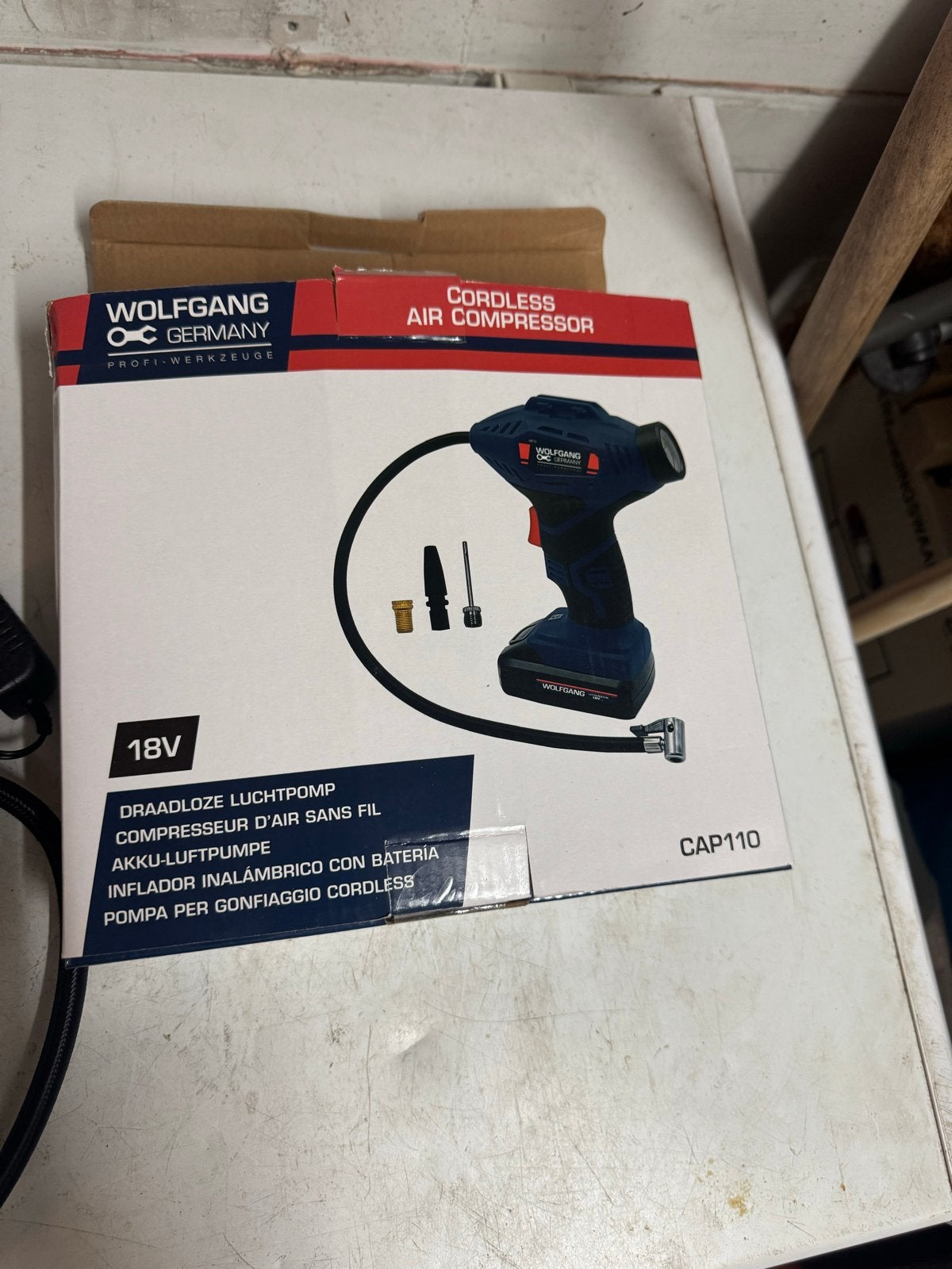 Wolfgang Cordless Luchtcompressor 18V - Max 7.5 bar, Doe-het-zelf en Verbouw, Compressors, 6 tot 10 bar, Nieuw, Ophalen of Verzenden