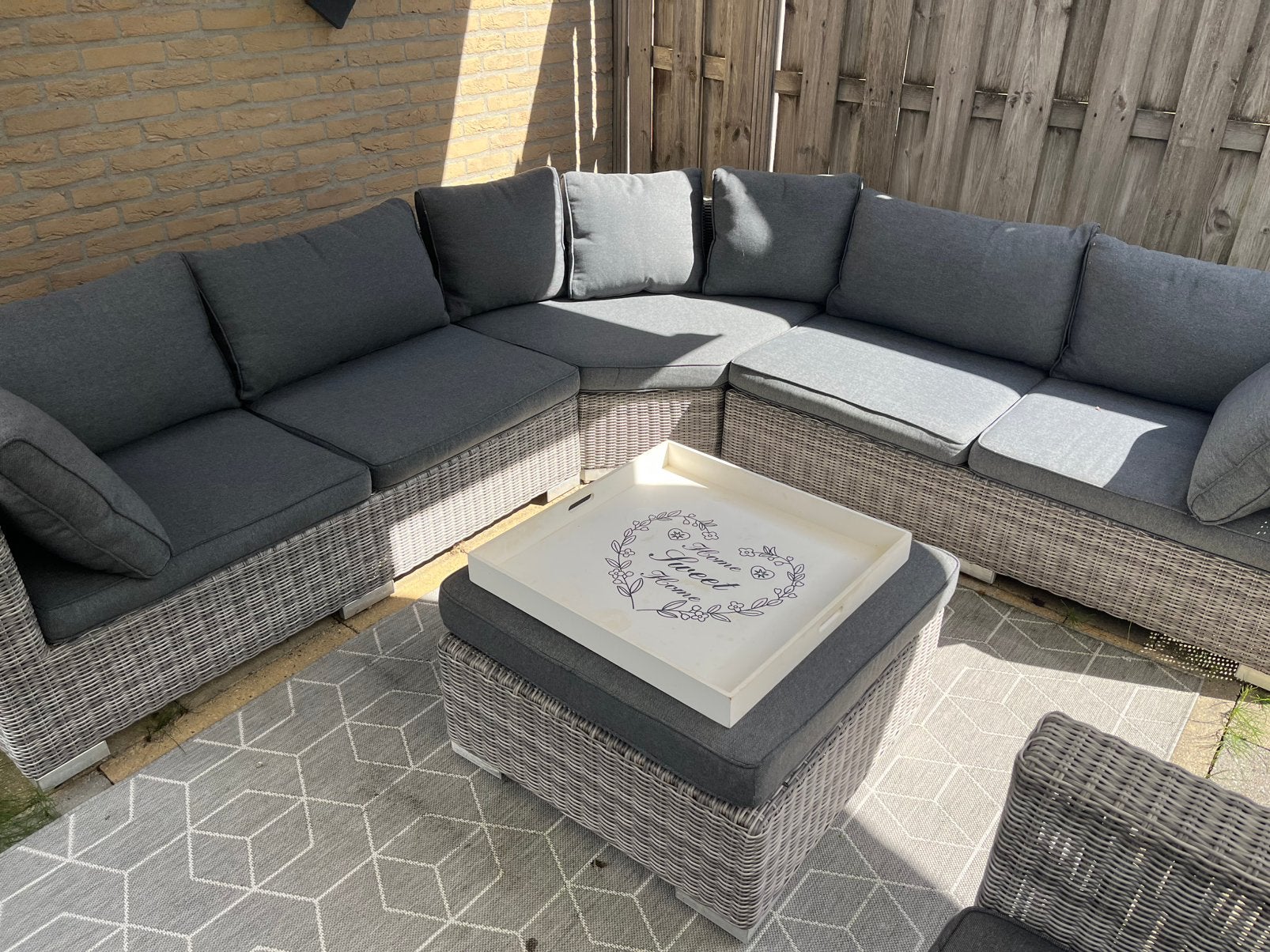 Ruim loungeset voor ca. 7 personen., Tuin en Terras, Ophalen, Kunststof, Zo goed als nieuw, Loungeset