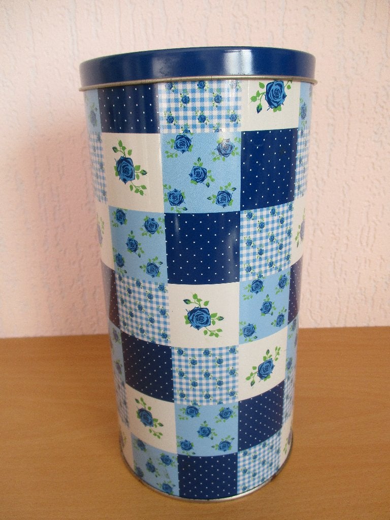 Beschuitblik - hoog voorraadblik - opbergblik. Blauw., Ophalen of Verzenden, Zo goed als nieuw, Overige, Overige merken