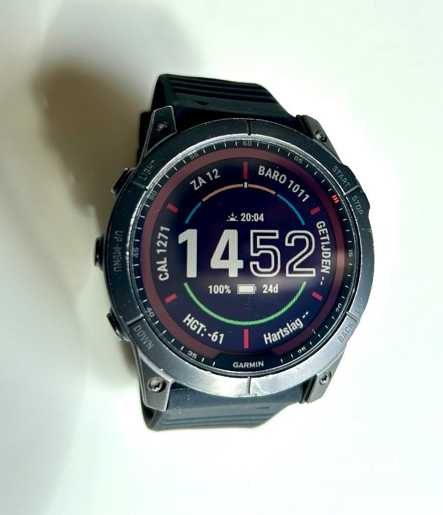 Garmin Fenix 7X Sapphire SOLAR, Gebruikt, Zwart, Ophalen of Verzenden, Waterdicht