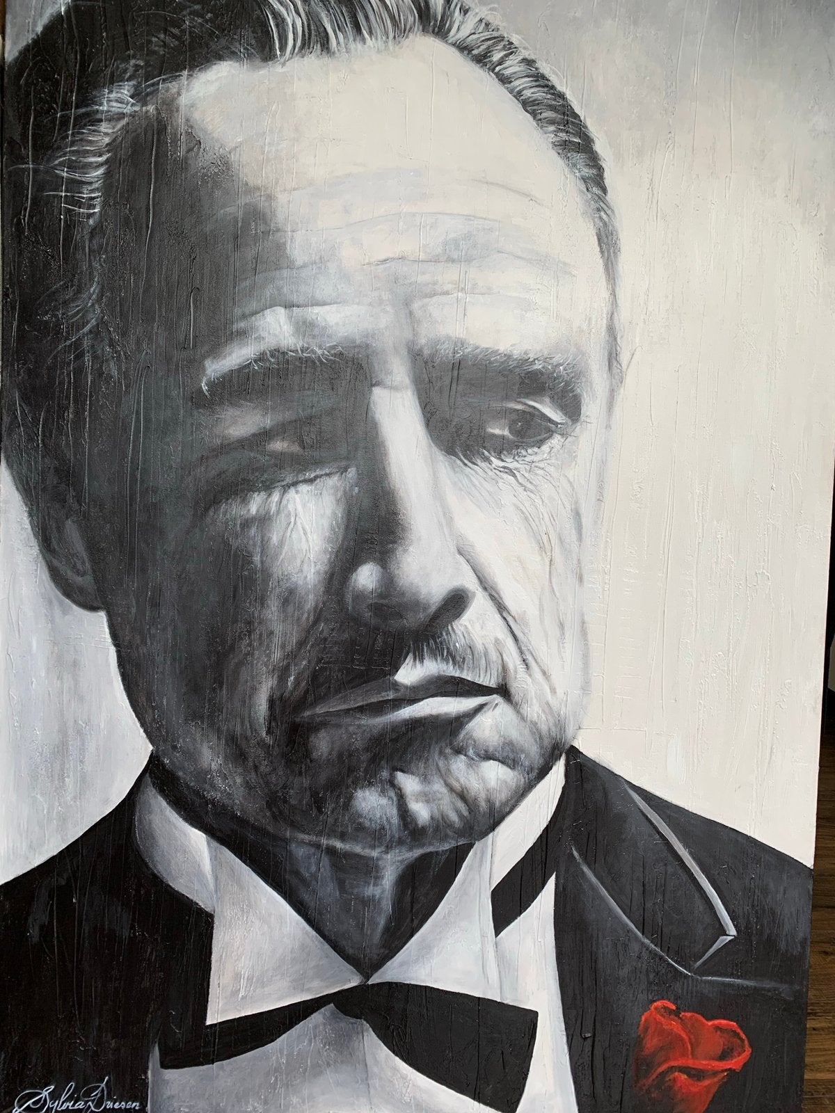 Schilderij , zwart/wit . Acryl , 100 x150, Ophalen