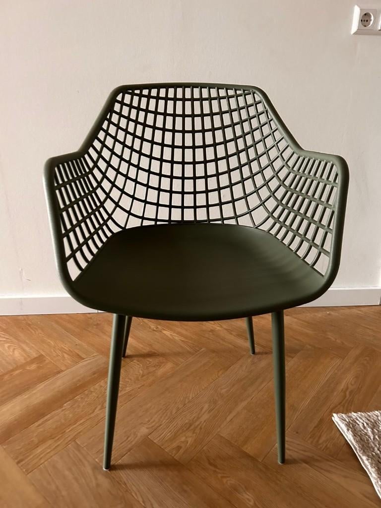6 x Green Garden Chair, Tuin en Terras, Tuinstoelen, Ophalen of Verzenden, Zo goed als nieuw, Plastic