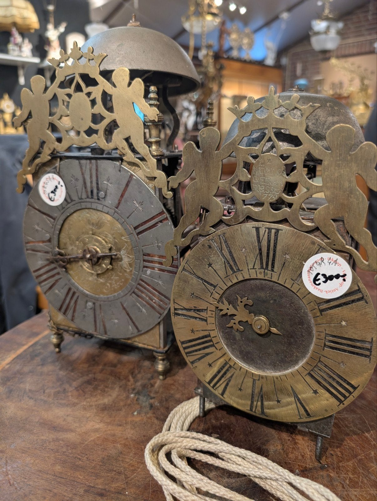 klein antiek lantaarn klokje. 26 cm. €300., Antiek en Kunst, Ophalen