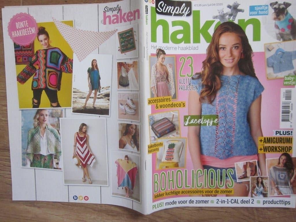 Simply haken juni/juli 04/2020 Het moderne haakblad, Ophalen of Verzenden, Zo goed als nieuw, Haken, Patroon of Boek