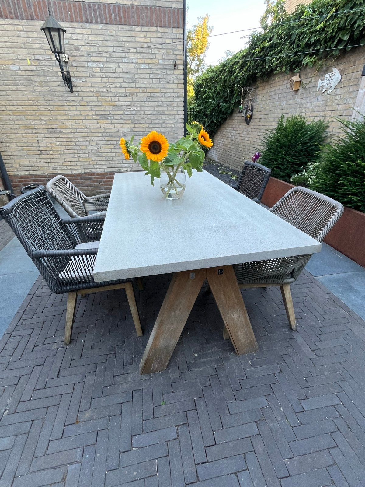 Intratuin tuinset - Zeer goede staat, winterbeschermd, Ophalen, 4 zitplaatsen, Eettafel, Zo goed als nieuw