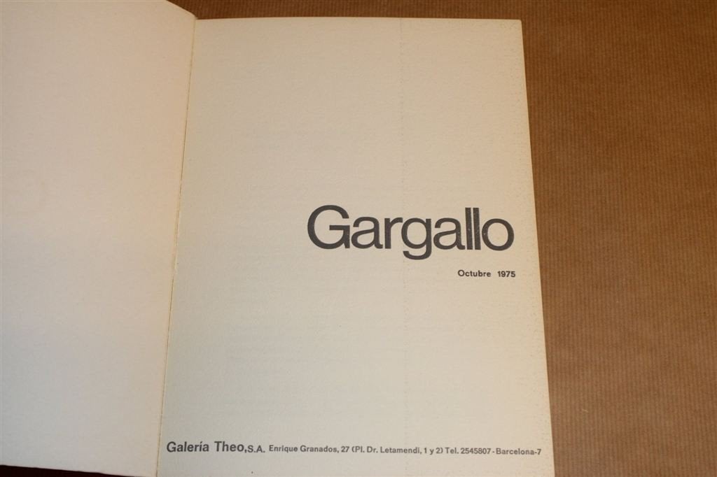 Gargallo — Octubre 1975 [Kunstcatalogus Galería Theo], Ophalen of Verzenden, Gelezen