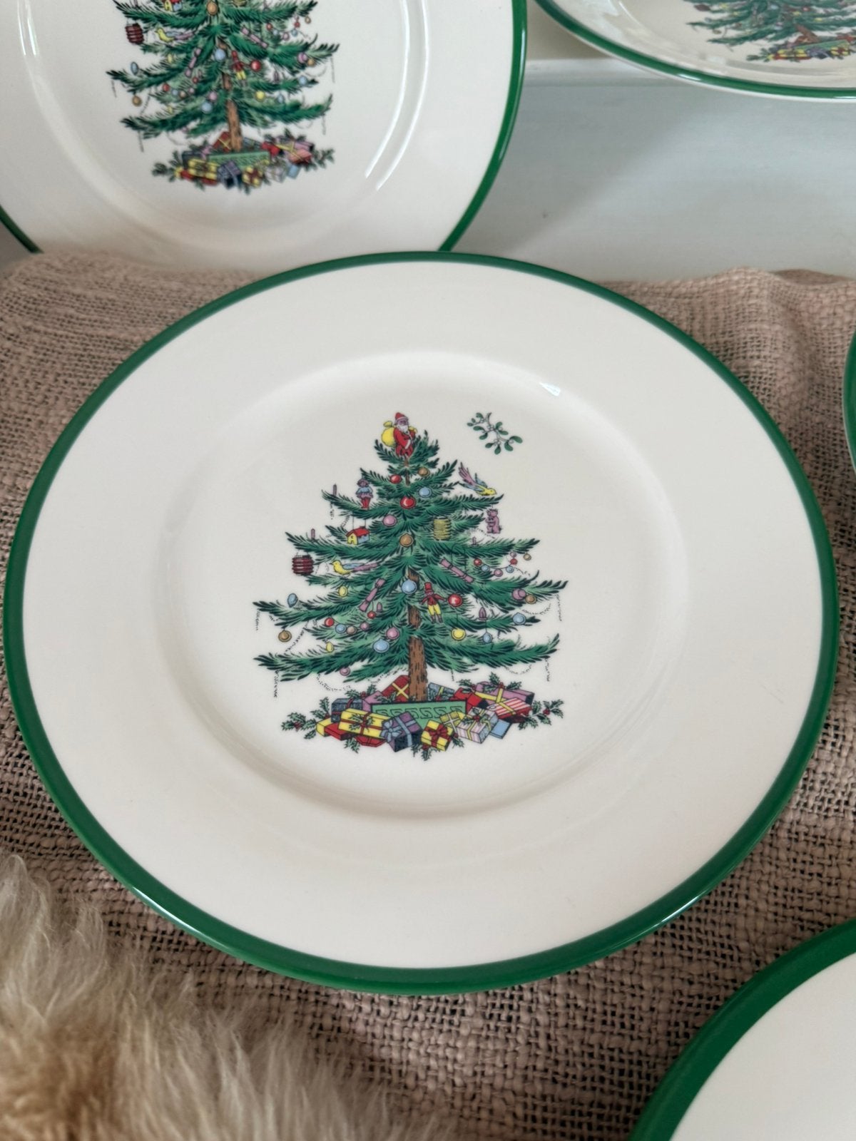 Spode Christmas tree 6x diner borden diameter 27,5 cm nieuw, Diversen, Kerst, Ophalen, Nieuw