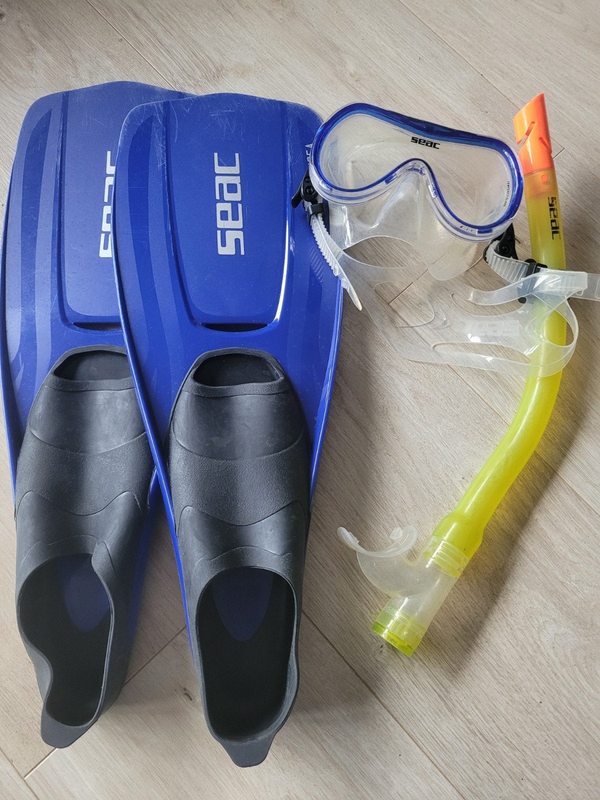 Complete Seac snorkelset maat 36-37, Ophalen of Verzenden, Gebruikt, Snorkelset