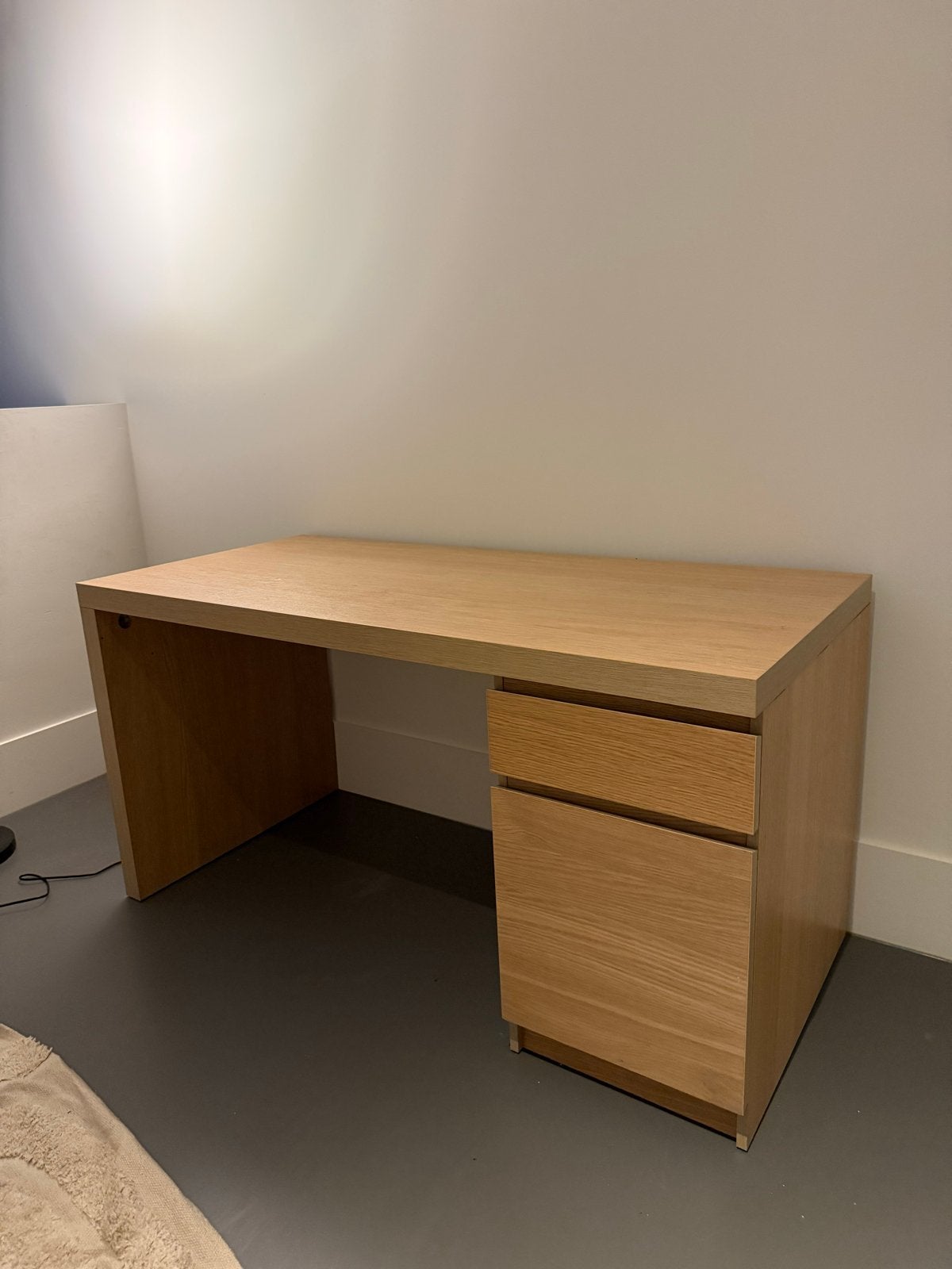 Houten MALM bureau met lades en opbergruimte (IKEA), Huis en Inrichting, Bureaus, Gebruikt, Bruin, Ophalen of Verzenden, IKEA