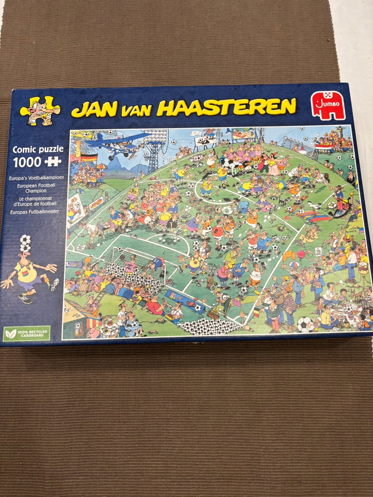 Jumbo Jan van Haasteren Comic Puzzel Europa Voetbalkampioen!, Ophalen of Verzenden, 500 t/m 1500 stukjes, Zo goed als nieuw, Legpuzzel