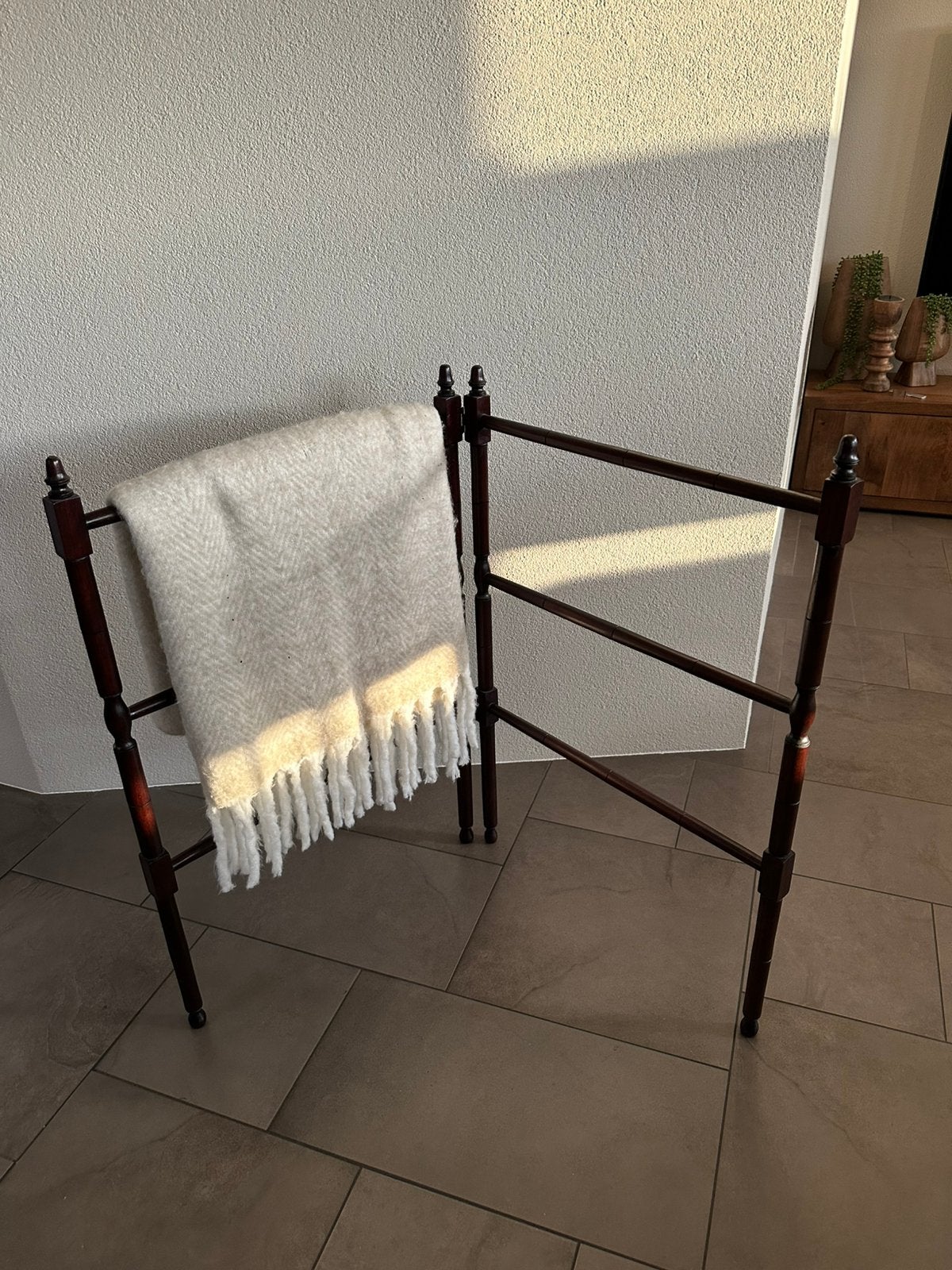 Vintage wasrek bruin, Ophalen, Zo goed als nieuw, Wasrek