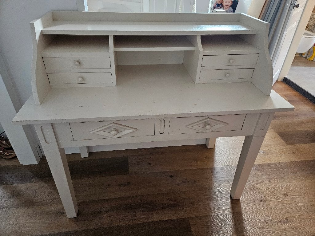 Klassiek bureau creme kleurig, Ophalen, Gebruikt