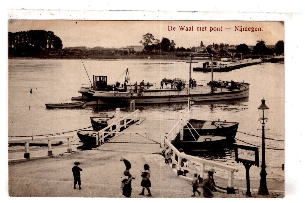 Lent bij Nijmegen Waal met Veerpont 1917, Verzenden, Voor 1920, Gelopen, Gelderland