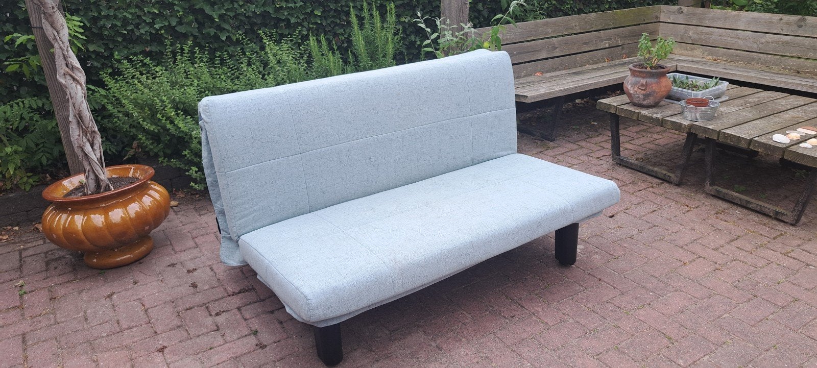 Slaapbank, 140cm x 190cm voor student of logeer bed, Minder dan 75 cm, Driepersoons, Ophalen of Verzenden, Rechte bank